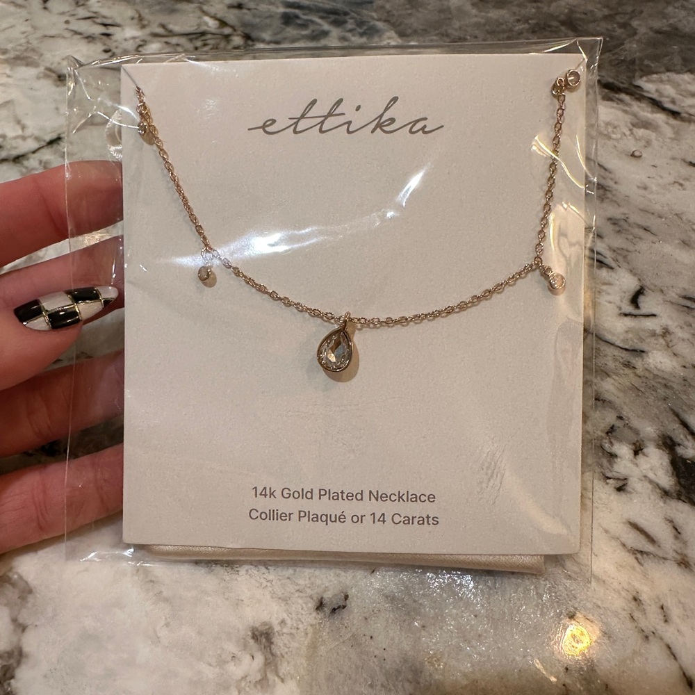 Ettika 14K Gold Plated Teardrop Necklace